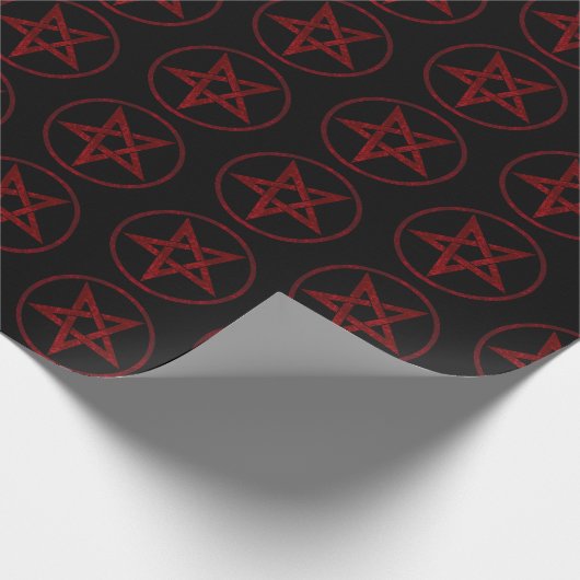 Rode Duivel Pentagram Cadeaupapier (Hoek)