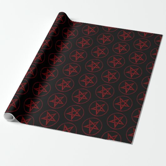 Rode Duivel Pentagram Cadeaupapier (Uitgerold)