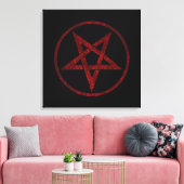 Rode Duivel Pentagram Canvas Afdruk (Insitu (Woonkamer))