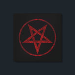 Rode Duivel Pentagram Canvas Afdruk<br><div class="desc">Rood,  omgekeerd,  gestructureerd pentagram in cirkel,  op zwarte achtergrond. Occult symbool. 666</div>