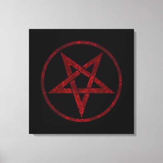 Rode Duivel Pentagram Canvas Afdruk (Voorkant)