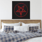Rode Duivel Pentagram Canvas Afdruk (Insitu (Slaapkamer))