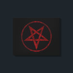 Rode Duivel Pentagram Canvas Afdruk<br><div class="desc">Rode,  omgekeerde,  gestructureerde pentagram in een cirkel,  op een zwarte achtergrond. Occult symbool. 666</div>