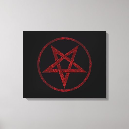 Rode Duivel Pentagram Canvas Afdruk (Voorkant)