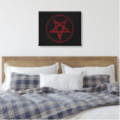 Rode Duivel Pentagram Canvas Afdruk (Insitu (Slaapkamer))