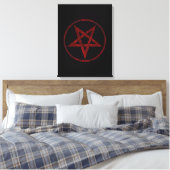 Rode Duivel Pentagram Canvas Afdruk (Insitu (Slaapkamer))