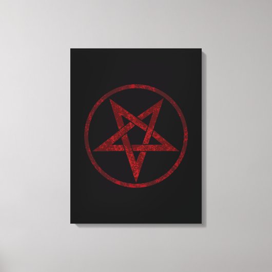 Rode Duivel Pentagram Canvas Afdruk (Voorkant)