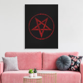 Rode Duivel Pentagram Canvas Afdruk (Insitu (Woonkamer))