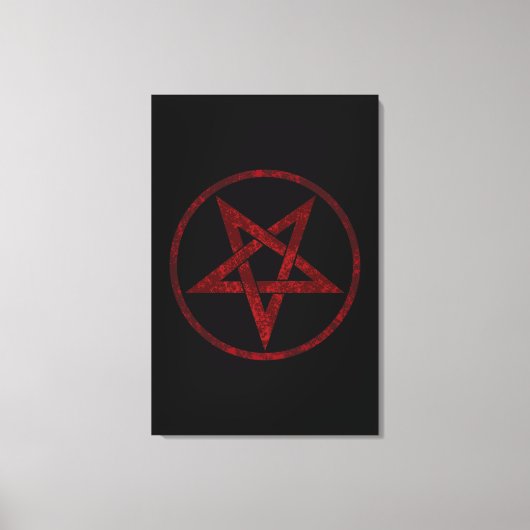 Rode Duivel Pentagram Canvas Afdruk (Voorkant)