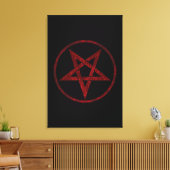 Rode Duivel Pentagram Canvas Afdruk (Insitu (Woonkamer))