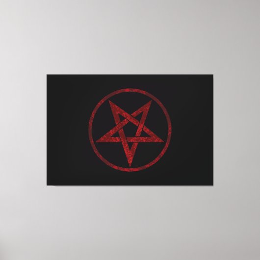 Rode Duivel Pentagram Canvas Afdruk (Voorkant)