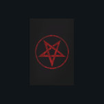 Rode Duivel Pentagram Canvas Afdruk<br><div class="desc">Rood,  omgekeerd,  gestructureerd pentagram in cirkel,  op zwarte achtergrond. Occult symbool. 666</div>