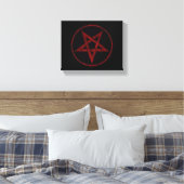 Rode Duivel Pentagram Canvas Afdruk (Insitu (Slaapkamer))