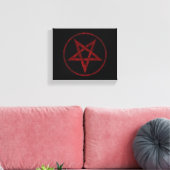 Rode Duivel Pentagram Canvas Afdruk (Insitu (Woonkamer))