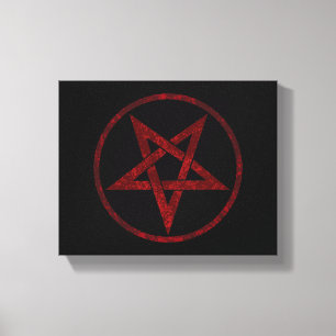 Rode Duivel Pentagram Canvas Afdruk