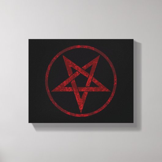 Rode Duivel Pentagram Canvas Afdruk (Voorkant)