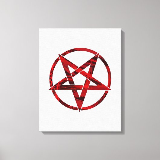 Rode Duivel Pentagram Canvas Afdruk (Voorkant)