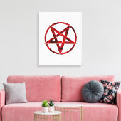Rode Duivel Pentagram Canvas Afdruk (Insitu (Woonkamer))