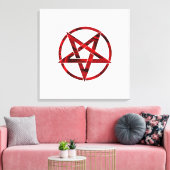 Rode Duivel Pentagram Canvas Afdruk (Insitu (Woonkamer))