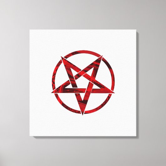 Rode Duivel Pentagram Canvas Afdruk (Voorkant)