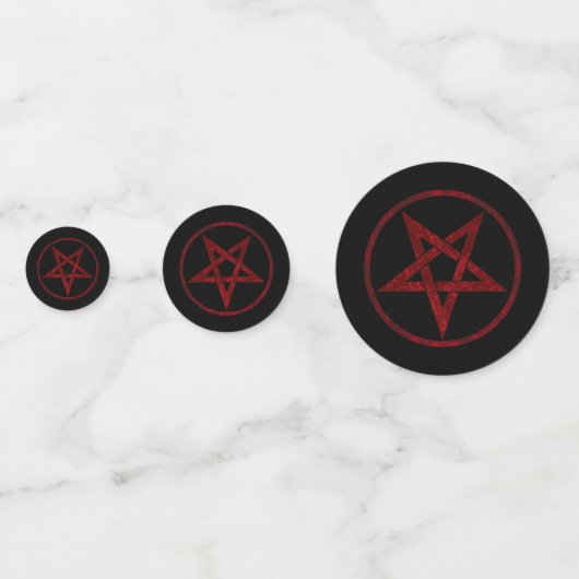 Rode Duivel Pentagram Confetti (Achterkanten)