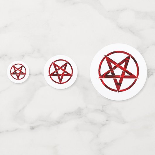 Rode Duivel Pentagram Confetti (Achterkanten)