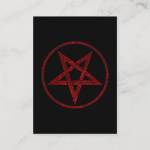Rode Duivel Pentagram Contactkaartje