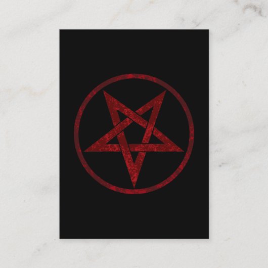 Rode Duivel Pentagram Contactkaartje (Voorkant)