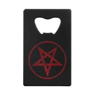 Rode Duivel Pentagram Creditkaart Flessenopener
