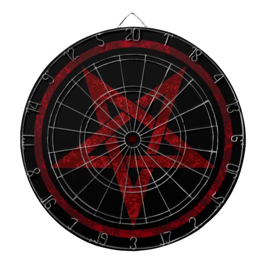 Rode Duivel Pentagram Dartbord (Voorkant)