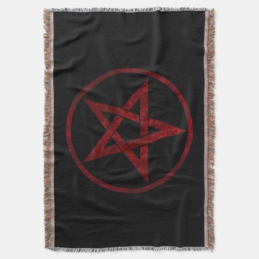 Rode Duivel Pentagram Deken (Voorkant Verticaal)