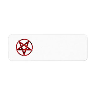 Rode Duivel Pentagram Etiket