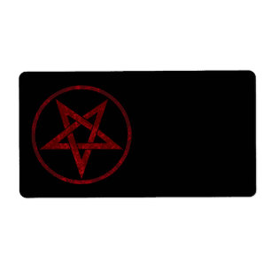 Rode Duivel Pentagram Etiket