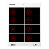 Rode Duivel Pentagram Etiket (Full Sheet)