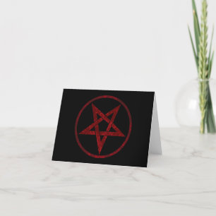Rode Duivel Pentagram Feestdagen Kaart