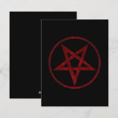 Rode Duivel Pentagram Feestdagenkaart (Voorkant / Achterkant)