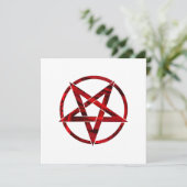 Rode Duivel Pentagram Feestdagenkaart (Staand voorkant)