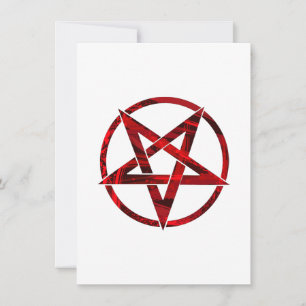 Rode Duivel Pentagram Feestdagenkaart