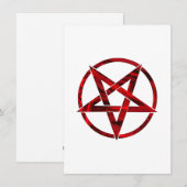 Rode Duivel Pentagram Feestdagenkaart (Voorkant / Achterkant)