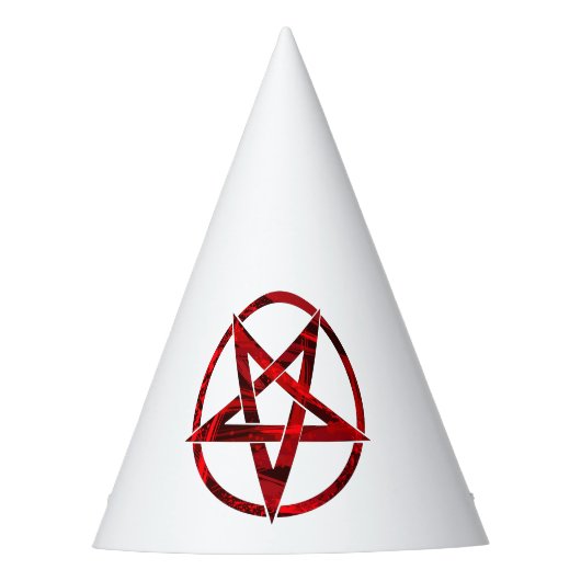 Rode Duivel Pentagram Feesthoedjes (Voorkant)