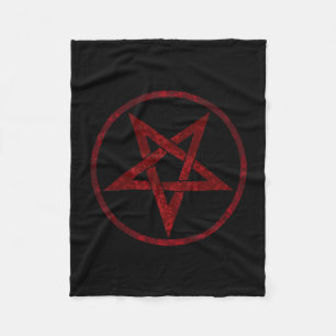 Rode Duivel Pentagram Fleece Deken