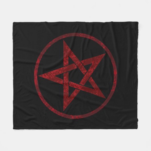 Rode Duivel Pentagram Fleece Deken (Voorkant (Horizontaal))