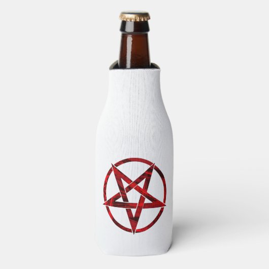 Rode Duivel Pentagram Flesjeskoeler (Fles Voorkant)