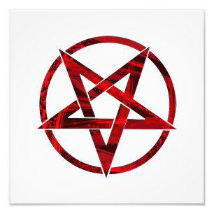 Rode Duivel Pentagram Foto Afdruk