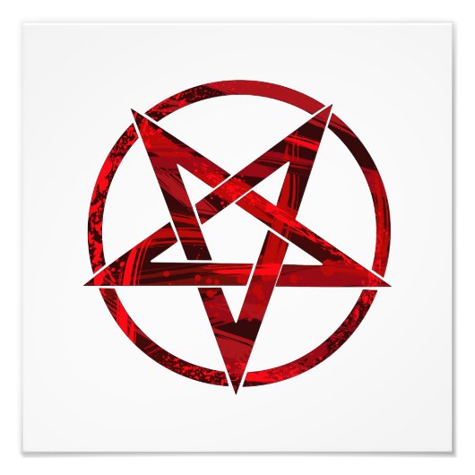 Rode Duivel Pentagram Foto Afdruk (Voorkant)