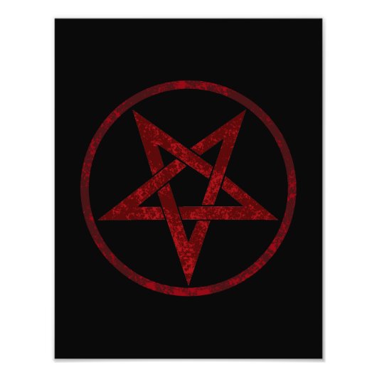 Rode Duivel Pentagram Foto Afdruk (Voorkant)