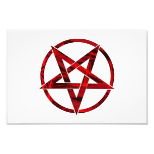 Rode Duivel Pentagram Foto Afdruk