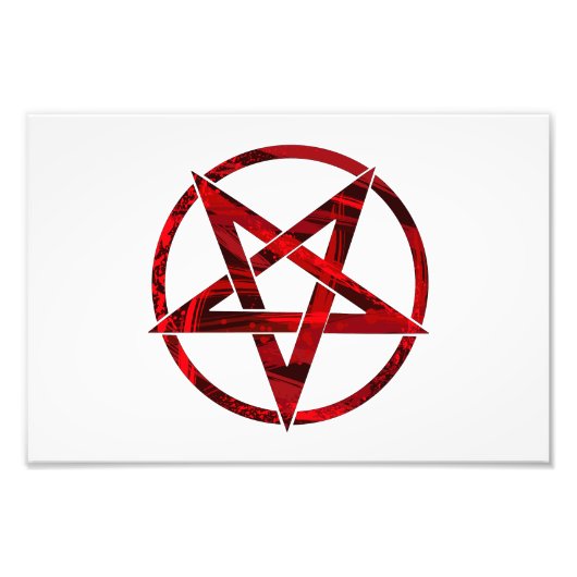 Rode Duivel Pentagram Foto Afdruk (Voorkant)