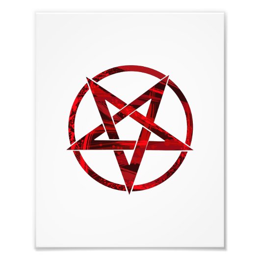 Rode Duivel Pentagram Foto Afdruk (Voorkant)