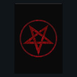 Rode Duivel Pentagram Foto Afdruk<br><div class="desc">Rood, omgekeerd, gestructureerd pentagram in cirkel, op zwarte achtergrond. Occult symbool. 666</div>